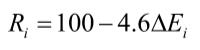 特殊顯色指數Ri計算式